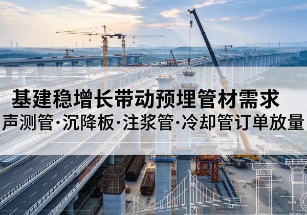 玉林基建稳增长带动预埋监测管材需求，声测管、沉降板、注浆管订单持续放量